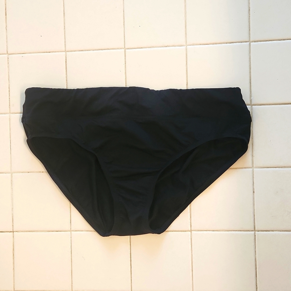 Lands' End Black Bathing Suit Bottom, 16
